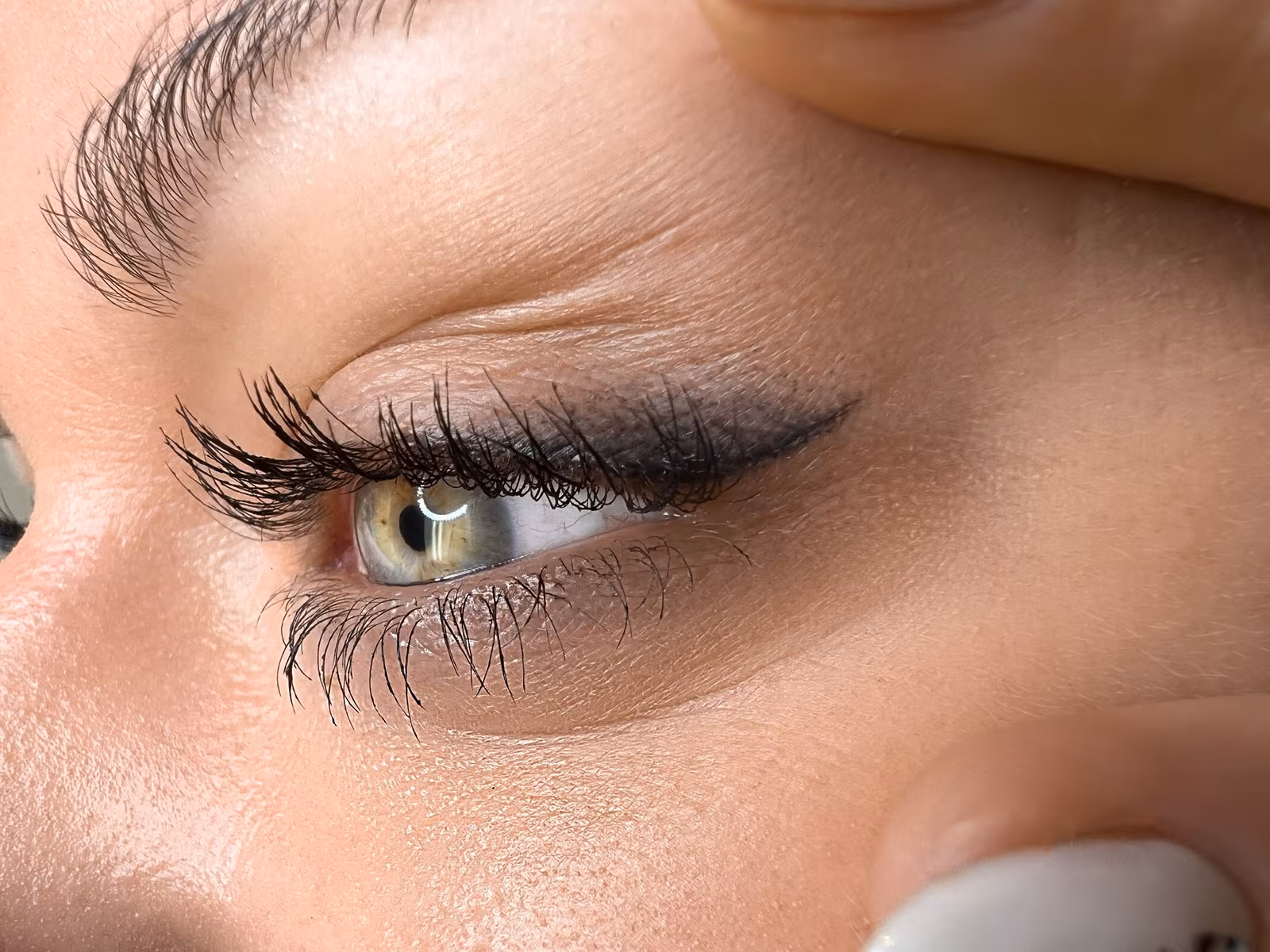 Foxyline permanent eyeliner, almond-shaped lifted eye result