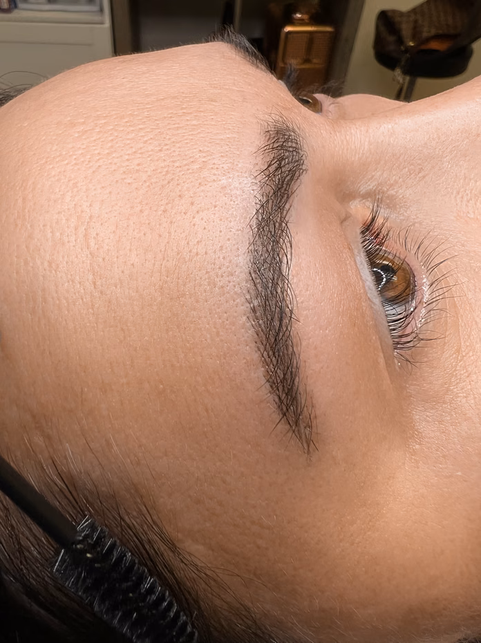 Permanent eyebrow result at Calypso Beauty, Bellevue / Kirkland