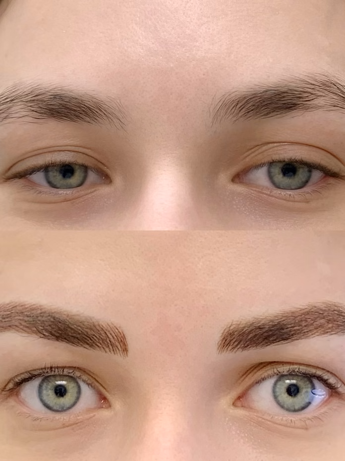 Permanent eyebrow result at Calypso Beauty, Bellevue / Kirkland