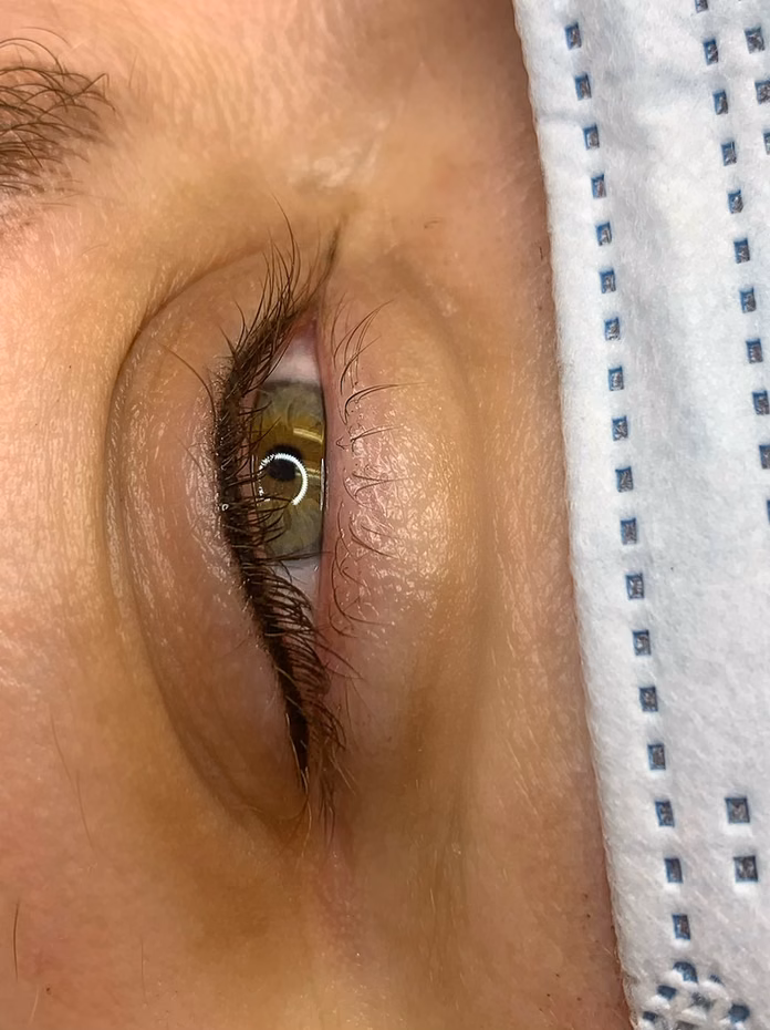 Permanent eyeliner result at Calypso Beauty, Bellevue / Kirkland