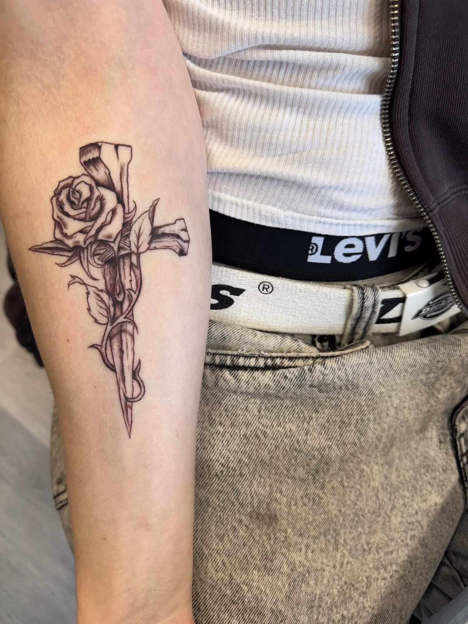 Fine-line tattoo by Daria Lamt at Calypso Beauty, Kirkland